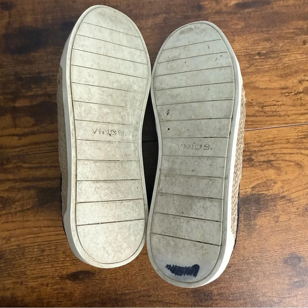 Vince Women's johan suede jute wrapped loafer sneakers 8.5‎ M Navy